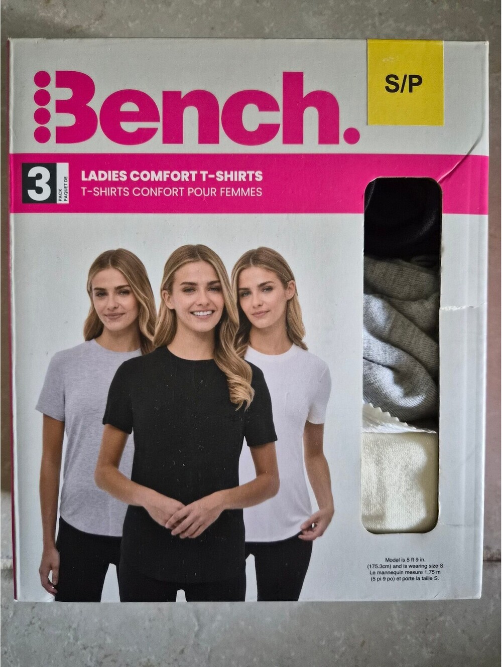 Bench Ladies Comfort T-Shirts 3-Pack Size S/P Multi-Color 0136